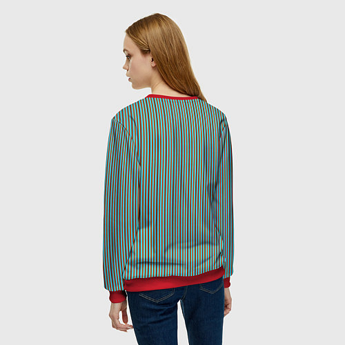 Женский свитшот Тигры Змея Полосы / 3D-Красный – фото 4