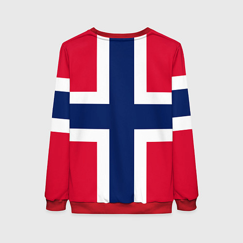 Женский свитшот Норвегия Флаг и герб Норвегии / 3D-Красный – фото 2