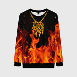 Свитшот женский ПЕЧАТЬ ВЕЛЕСА КУЛОН, цвет: 3D-черный
