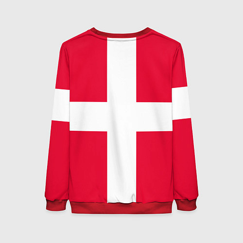 Женский свитшот Дания Герб и флаг Дании / 3D-Красный – фото 2