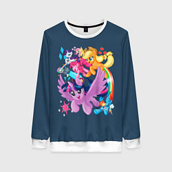 Свитшот женский Пони тим, цвет: 3D-белый