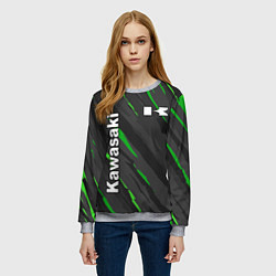 Свитшот женский KAWASAKI КАВАСАКИ SPORT, цвет: 3D-меланж — фото 2