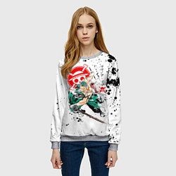 Свитшот женский Ророноа Зоро пират Соломенной Шляпы, цвет: 3D-меланж — фото 2