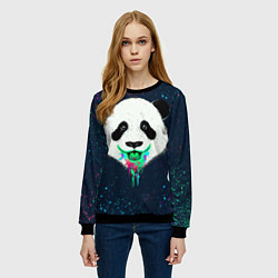 Свитшот женский Панда Краски Брызги, цвет: 3D-черный — фото 2