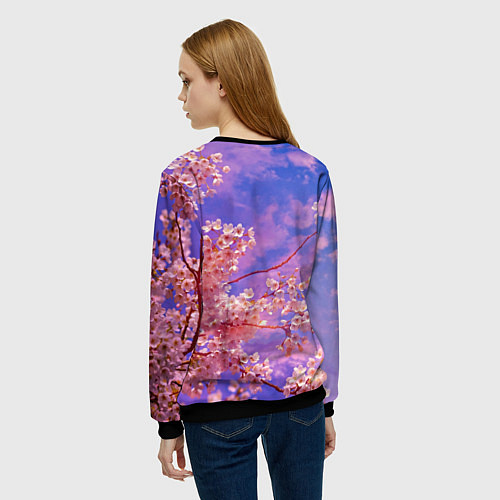 Женский свитшот Сакура / 3D-Черный – фото 4