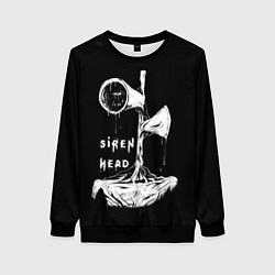 Свитшот женский Сиреноголовый ЧБ Siren Head, цвет: 3D-черный