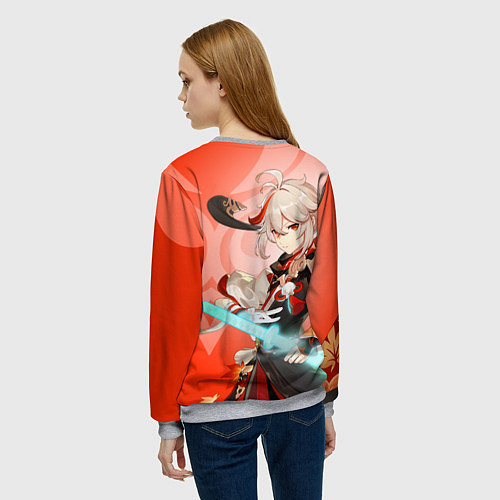 Женский свитшот Genshin Impact, Кадзуха / 3D-Меланж – фото 4