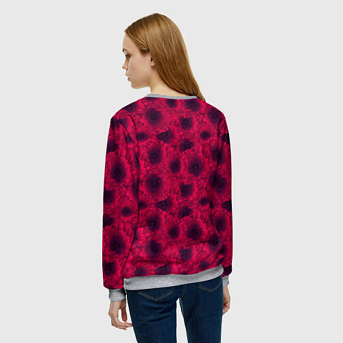Женский свитшот Красные маки / 3D-Меланж – фото 4
