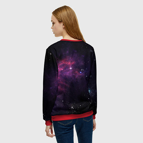 Женский свитшот Вселенная / 3D-Красный – фото 4