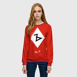 Свитшот женский Алиса Ъ «Твёрдый знак», цвет: 3D-красный — фото 2