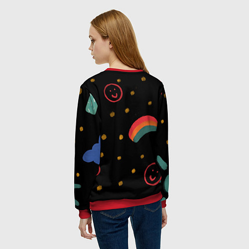 Женский свитшот Мрачное детство / 3D-Красный – фото 4