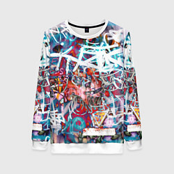 Свитшот женский Wall graffiti, цвет: 3D-белый