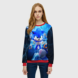 Свитшот женский SONIC СИНИЙ ЁЖ Z, цвет: 3D-красный — фото 2