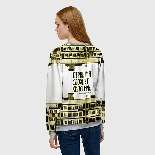 Женский свитшот Хипстеры urban style / 3D-Меланж – фото 4