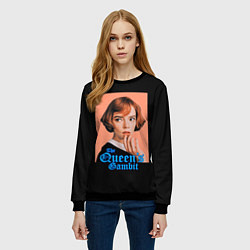 Свитшот женский Милая королева, цвет: 3D-черный — фото 2