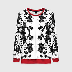 Свитшот женский Пятиугольники абстракция, цвет: 3D-красный