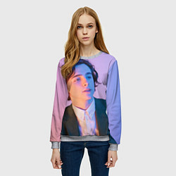 Свитшот женский Timothee Chalamet, цвет: 3D-меланж — фото 2