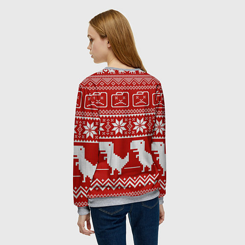 Женский свитшот Новогодний гугл / 3D-Меланж – фото 4