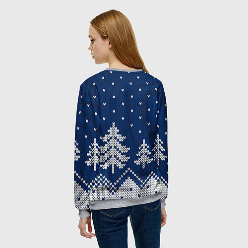 Женский свитшот Зимняя ночь / 3D-Меланж – фото 4