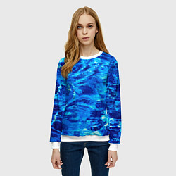 Свитшот женский Голубая Вода Текстура, цвет: 3D-белый — фото 2