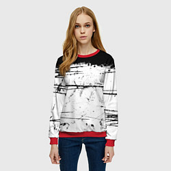 Свитшот женский ИСПАЧКАННЫЙ КРАСКОЙ, цвет: 3D-красный — фото 2