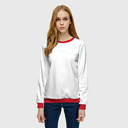 Свитшот женский Бирюзовая и синяя геометрия, цвет: 3D-красный — фото 2