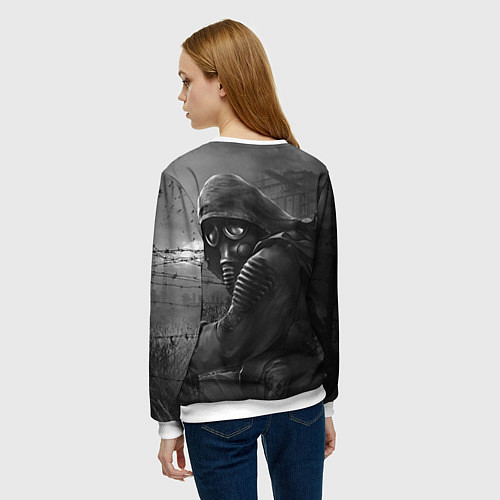 Женский свитшот СТАЛКЕР ТЕНИ ЧЕРНОБЫЛЯ STALKER SHADOW OF CHERNOBYL / 3D-Белый – фото 4