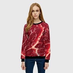 Свитшот женский Мясо на Хэллоуин, цвет: 3D-черный — фото 2