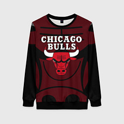 Свитшот женский CHICAGO BULLS ЧИКАГО БУЛЛС НА ФОНЕ, цвет: 3D-черный