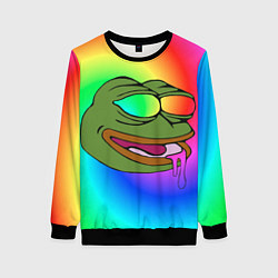 Свитшот женский Pepe rainbow, цвет: 3D-черный
