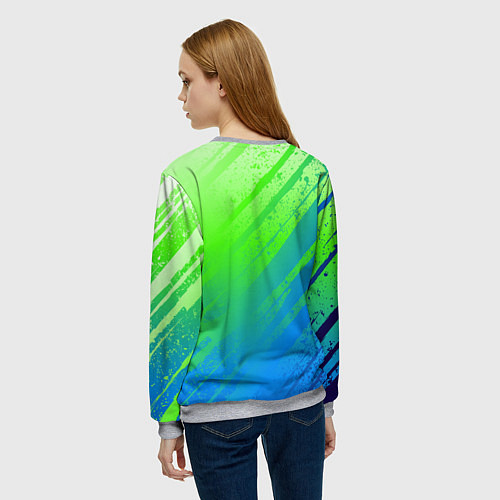 Женский свитшот Гейша - символ жизни / 3D-Меланж – фото 4