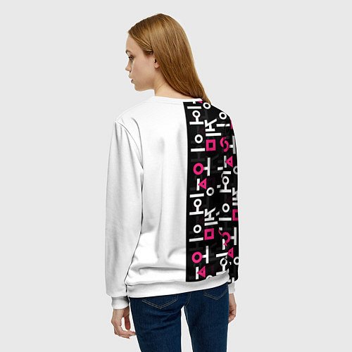 Женский свитшот Игра в кальмара: Стражи / 3D-Белый – фото 4