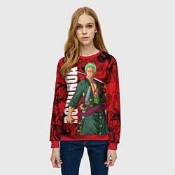 Свитшот женский Ророноа Зоро, One Piece, цвет: 3D-красный — фото 2