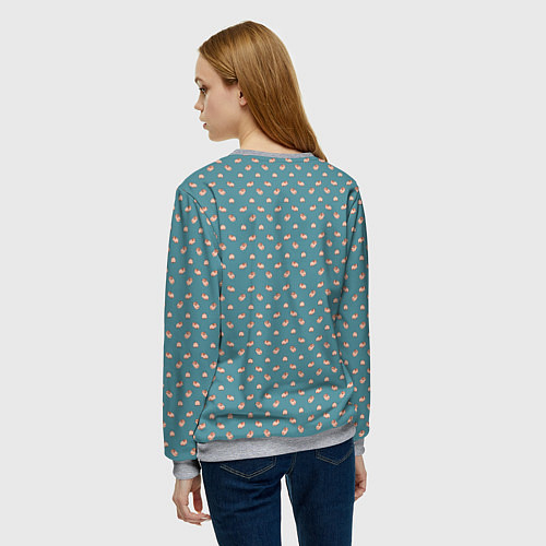 Женский свитшот Паттерн хомячков / 3D-Меланж – фото 4
