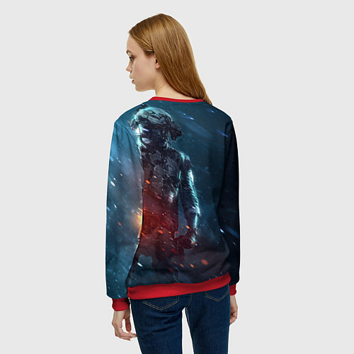 Женский свитшот BATTLEFIELD 2042 SOLDIER WARS / 3D-Красный – фото 4