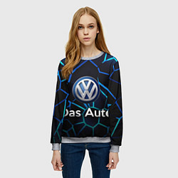 Свитшот женский Volkswagen слоган Das Auto, цвет: 3D-меланж — фото 2