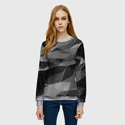 Свитшот женский Чб абстракция, цвет: 3D-меланж — фото 2