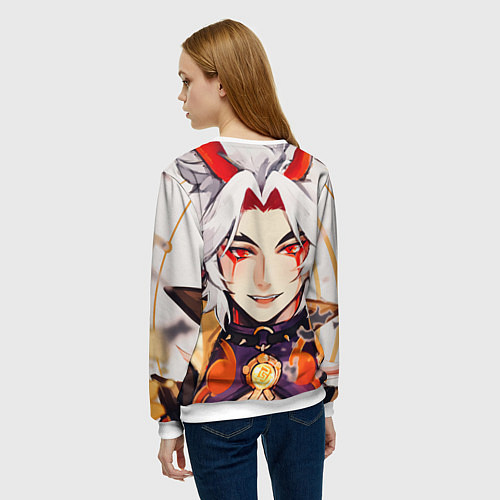 Женский свитшот Arataki Itto Genshin Impact / 3D-Белый – фото 4