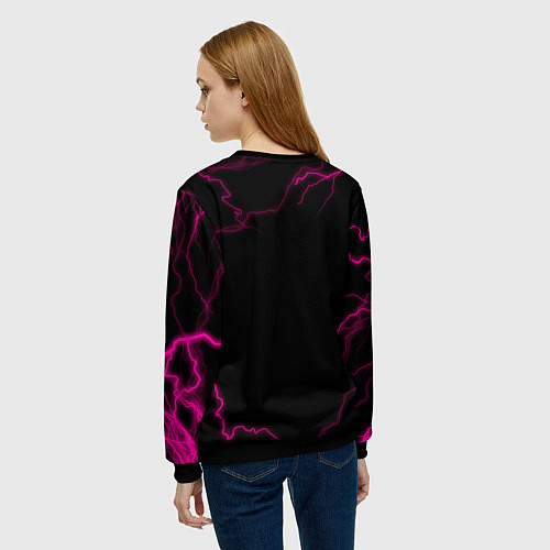 Женский свитшот Игра в кальмара смотрящий тут как тут / 3D-Черный – фото 4