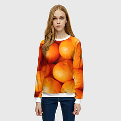 Свитшот женский Мандаринчик чик, цвет: 3D-белый — фото 2