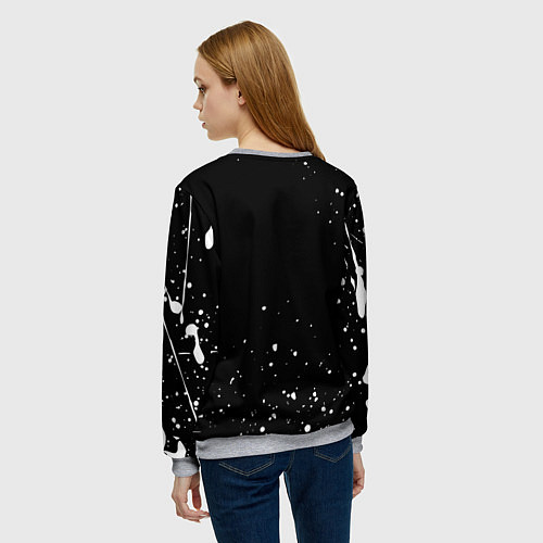 Женский свитшот ONE PIECE ВАН ПИС ЧЕРЕП БРЫЗГИ КРАСОК / 3D-Меланж – фото 4