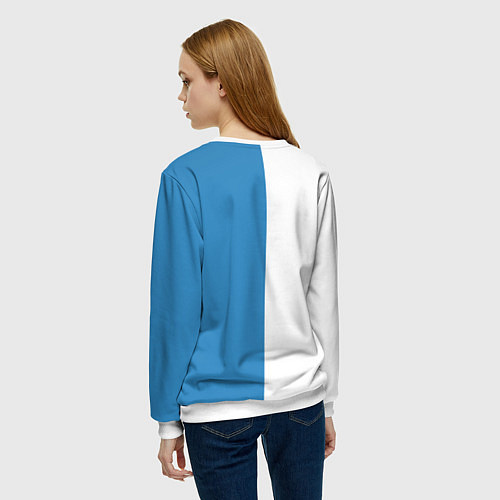 Женский свитшот Крутые Санта и Олень / 3D-Белый – фото 4