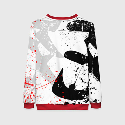 Женский свитшот GHOST OF TSUSHIMA ПРИЗРАК ЦУСИМЫ БЕЛЫЙ / 3D-Красный – фото 2