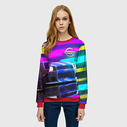 Свитшот женский NISSAN GT-R SKYLINE, цвет: 3D-красный — фото 2