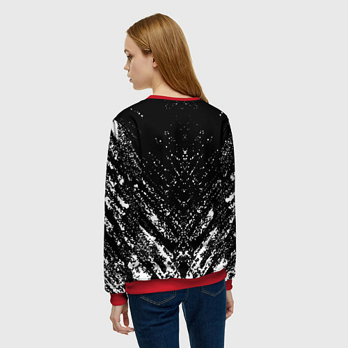 Женский свитшот БЕРСЕРК ГАТС брызги краски / 3D-Красный – фото 4