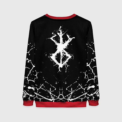 Женский свитшот БЕРСЕРК ЯРОСТНОЕ ЛИЦО ГАТСА НА СПИНЕ КЛЕЙМО / 3D-Красный – фото 2