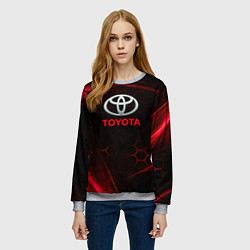Свитшот женский Toyota Неоновые соты, цвет: 3D-меланж — фото 2