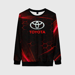 Свитшот женский Toyota Неоновые соты, цвет: 3D-черный