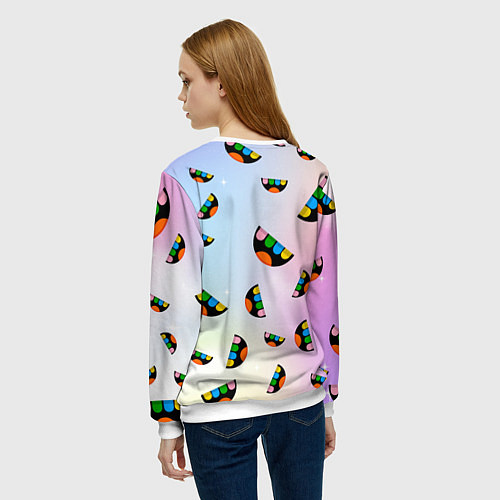 Женский свитшот Toca Life: Smile Logo / 3D-Белый – фото 4