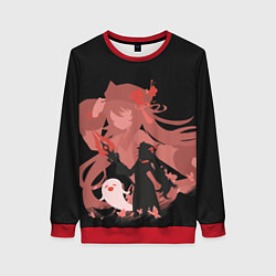 Свитшот женский Genshin Impact Hu Tao Tao, цвет: 3D-красный